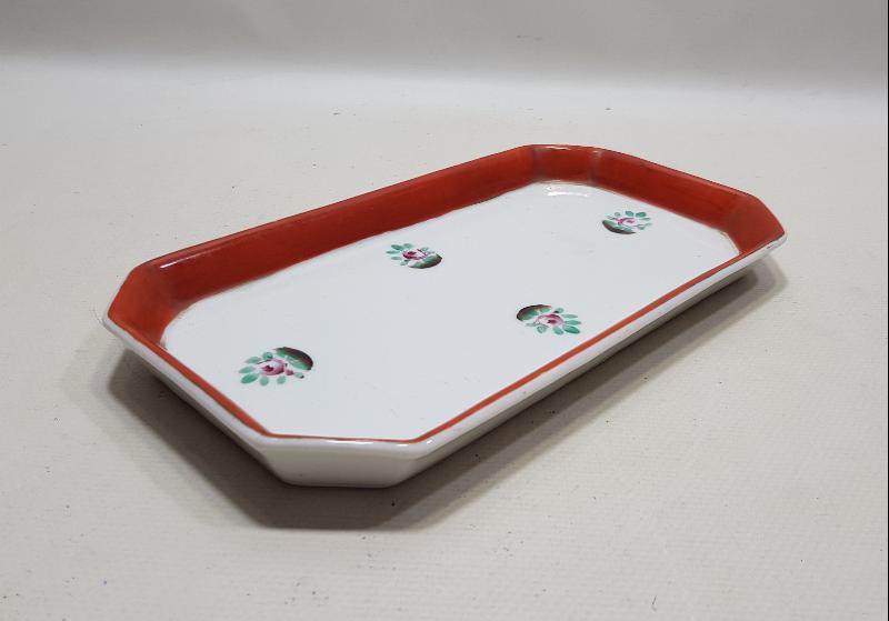 OSMANLI DÖNEMİ PORSELEN HATTAT HOKKA TEPSİSİ