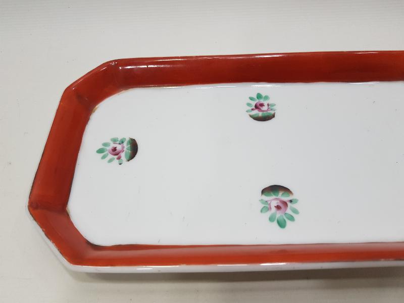 OSMANLI DÖNEMİ PORSELEN HATTAT HOKKA TEPSİSİ