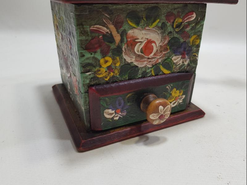 OSMANLI DÖNEMİ ÜZERİ EL BOYAMA AHŞAP KAHVE DEĞİRMENİ