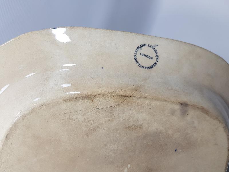OSMANLI DÖNEMİ CONSTANTINOPLE YAZILI KALLAVİ BOY PORSELEN TABAK