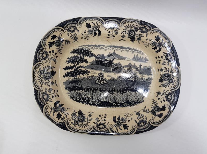 OSMANLI DÖNEMİ CONSTANTINOPLE YAZILI KALLAVİ BOY PORSELEN TABAK