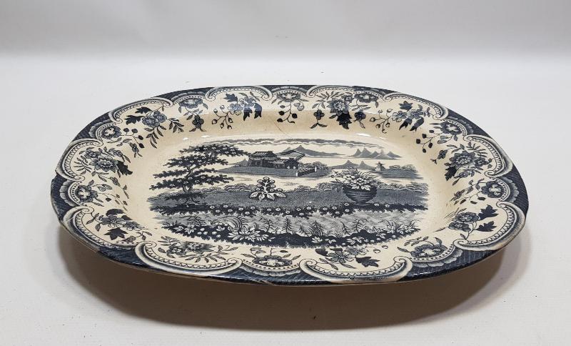 OSMANLI DÖNEMİ CONSTANTINOPLE YAZILI KALLAVİ BOY PORSELEN TABAK