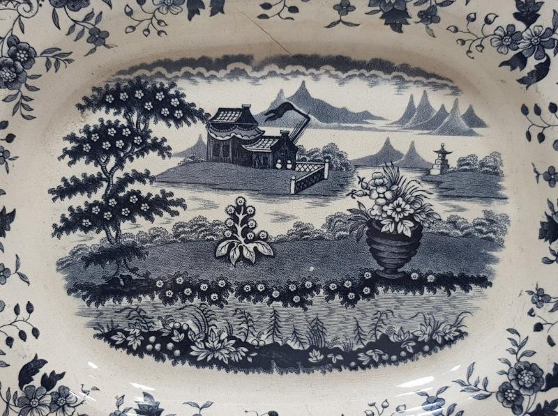 OSMANLI DÖNEMİ CONSTANTINOPLE YAZILI KALLAVİ BOY PORSELEN TABAK