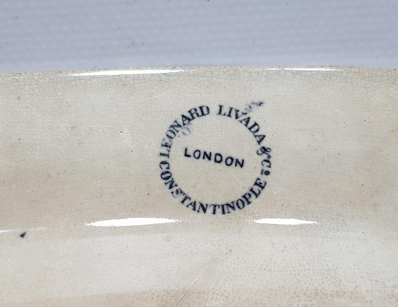 OSMANLI DÖNEMİ CONSTANTINOPLE YAZILI KALLAVİ BOY PORSELEN TABAK