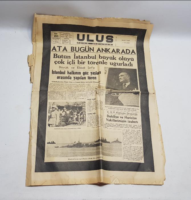 20 KASIM 1938 ULUS GAZETESİ - ATATÜRK'ÜN VEFAT HABERLERİ