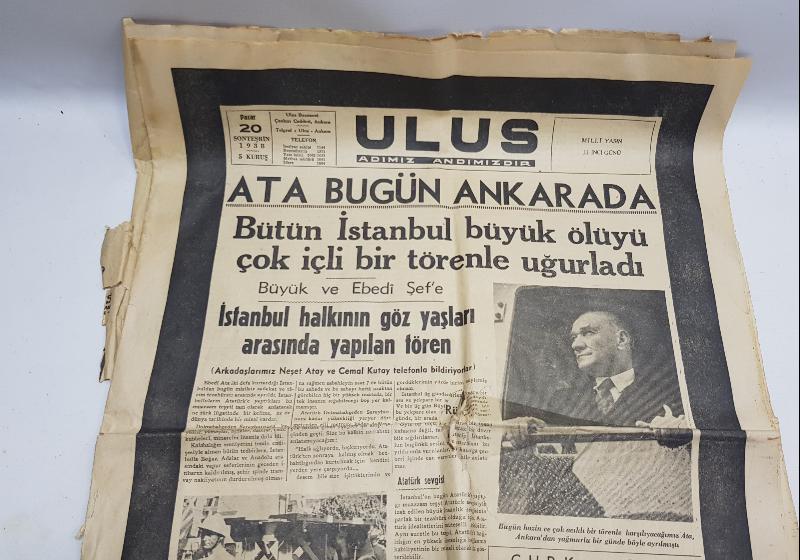 20 KASIM 1938 ULUS GAZETESİ - ATATÜRK'ÜN VEFAT HABERLERİ