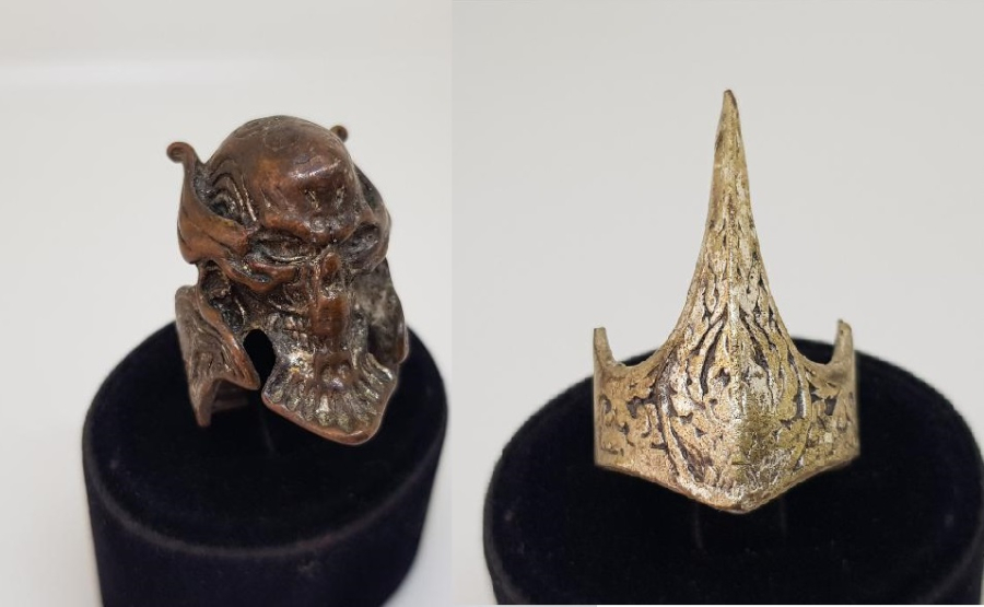 İKİ ADET METALCİ MOTORCU YÜZÜĞÜ