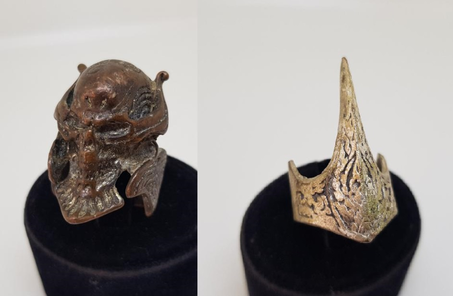 İKİ ADET METALCİ MOTORCU YÜZÜĞÜ