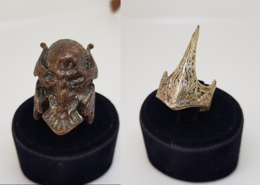 İKİ ADET METALCİ MOTORCU YÜZÜĞÜ