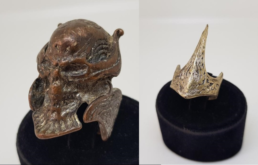 İKİ ADET METALCİ MOTORCU YÜZÜĞÜ