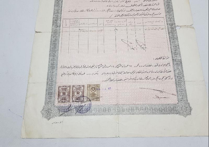 OSMANLICA İZMİR'DE BİR DÜKKANIN RUHSATI - ÇOK NADİR