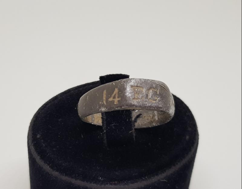 1. DÜNYA SAVAŞI 1914 TARİHLİ VE İNİSİYALLİ ASKER YÜZÜĞÜ 