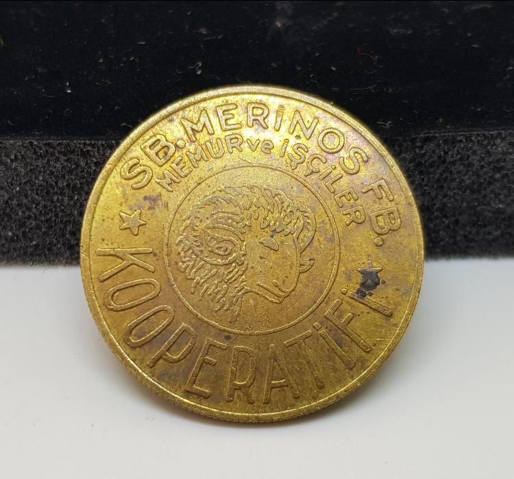 1951 SÜMERBANK MERİNOS FABRİKASI KOOPERATİFİ 500 KURUŞ NADİR JETON
