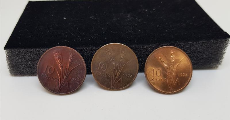 1971-1972-1974 TARİHLİ ATATÜRK TRAKTÖR KULANIRKEN RESMEDİLMİŞ 10 KURUŞ HATIRA PARA LOTU