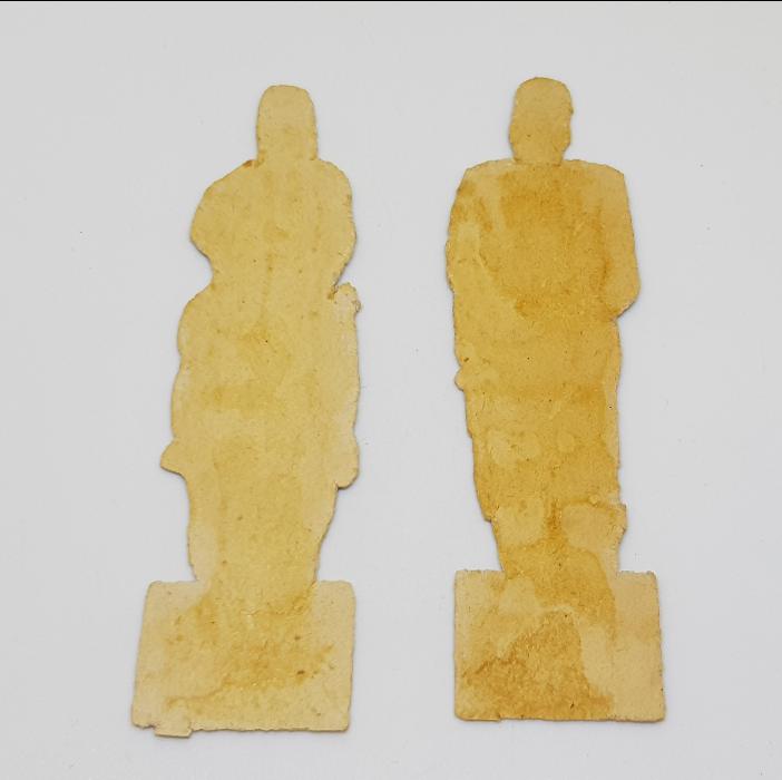 1. DÜNYA SAVAŞI DÖNEMİ ÇOK NADİR OSMANLI ERTUĞRUL ALAYI SÜVARİSİ VE TOPÇU SUBAYI KARTON OYUNCAK ASKERLER