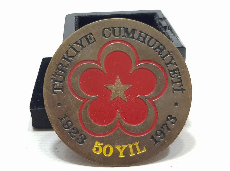 1973 TÜRKİYE CUMHURİYETİ'NİN 50. YILI PLAKET MADALYA