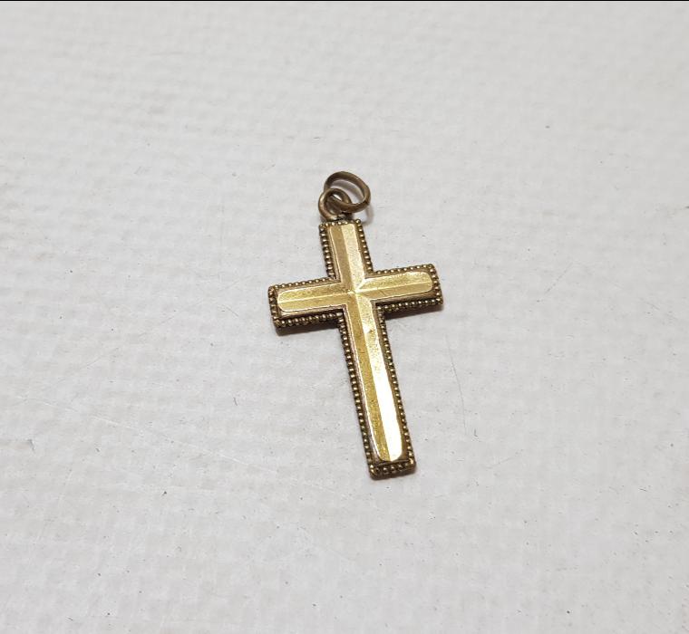 ANTİKA ALTIN KAPLAMA HAÇ KOLYE UCU