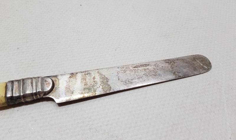 ANTİKA FİL DİŞİ SAPLI GÜMÜŞ MEYVE BIÇAĞI