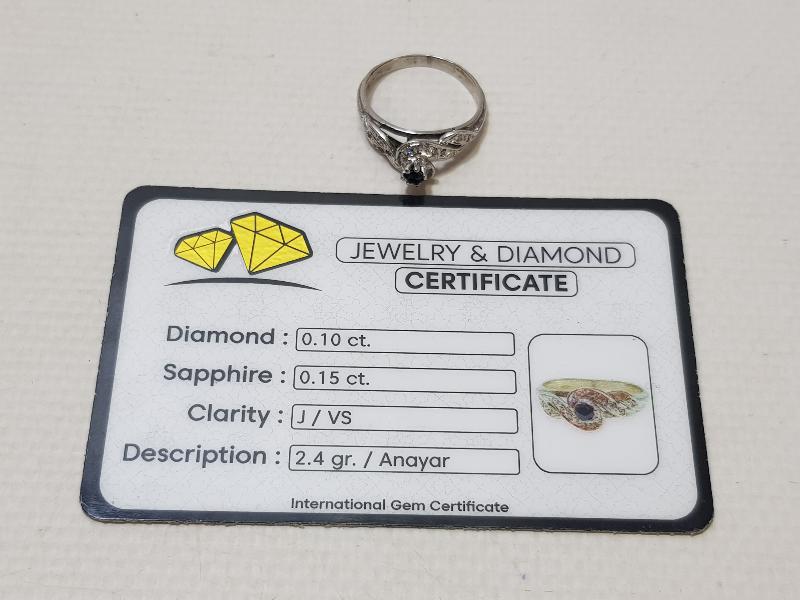 ANTİKA SAFİR TAŞLI PIRLANTA YÜZÜK