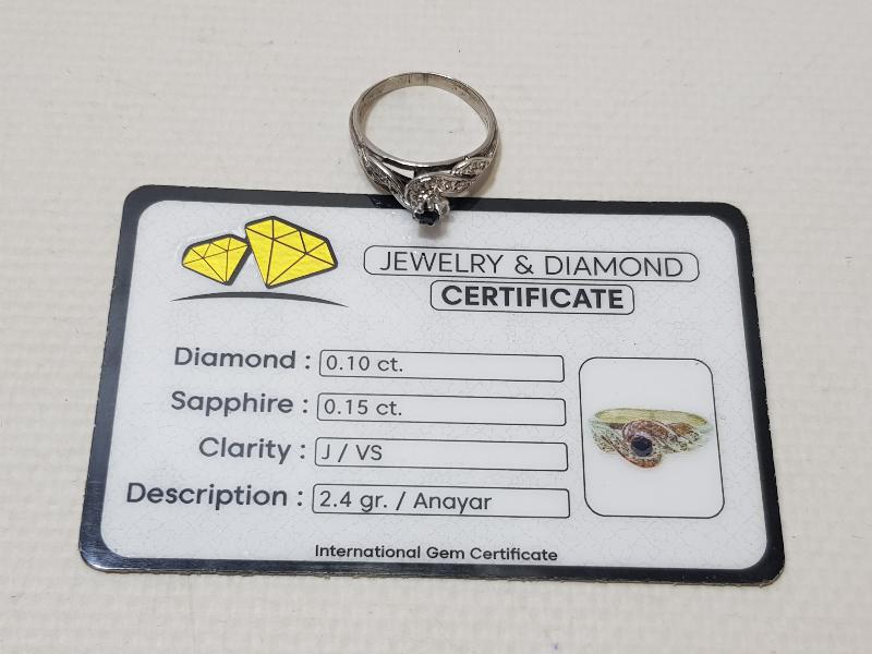 ANTİKA SAFİR TAŞLI PIRLANTA YÜZÜK