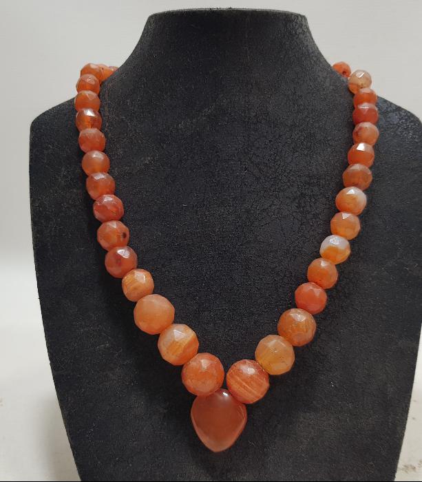 OSMANLI DÖNEMİ FASETA KESİM AKİK TAŞLI GERDANLIK 