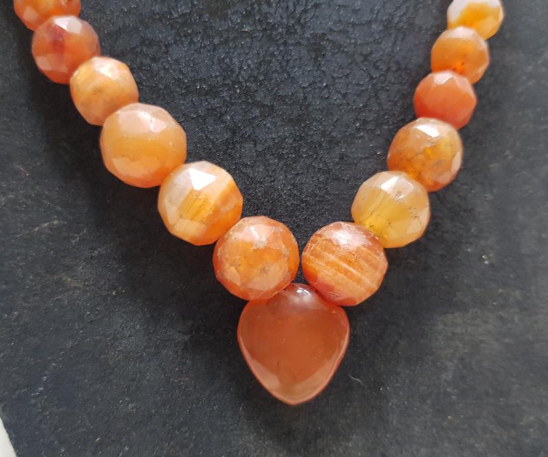 OSMANLI DÖNEMİ FASETA KESİM AKİK TAŞLI GERDANLIK 