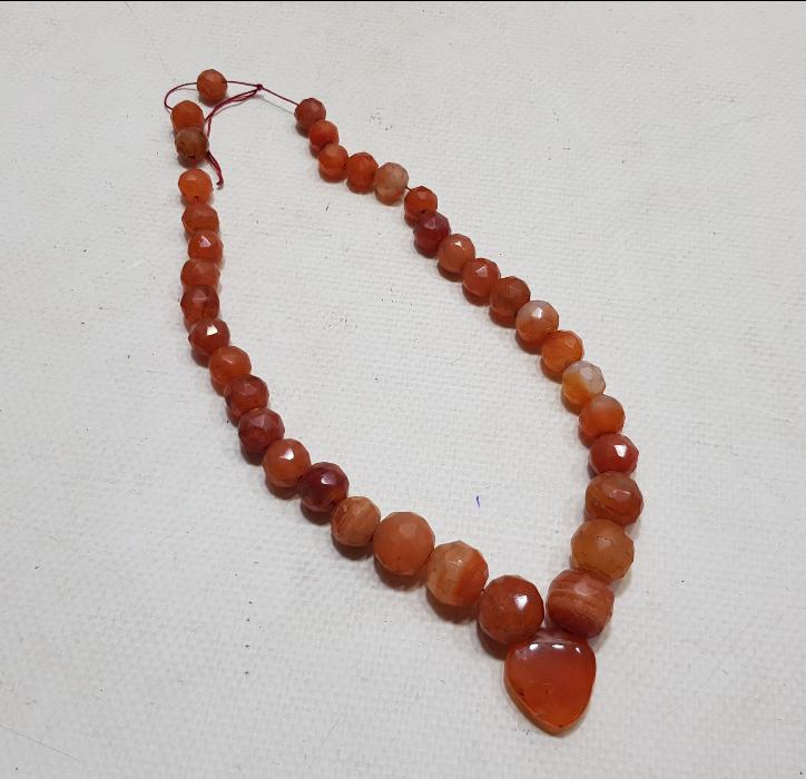 OSMANLI DÖNEMİ FASETA KESİM AKİK TAŞLI GERDANLIK 