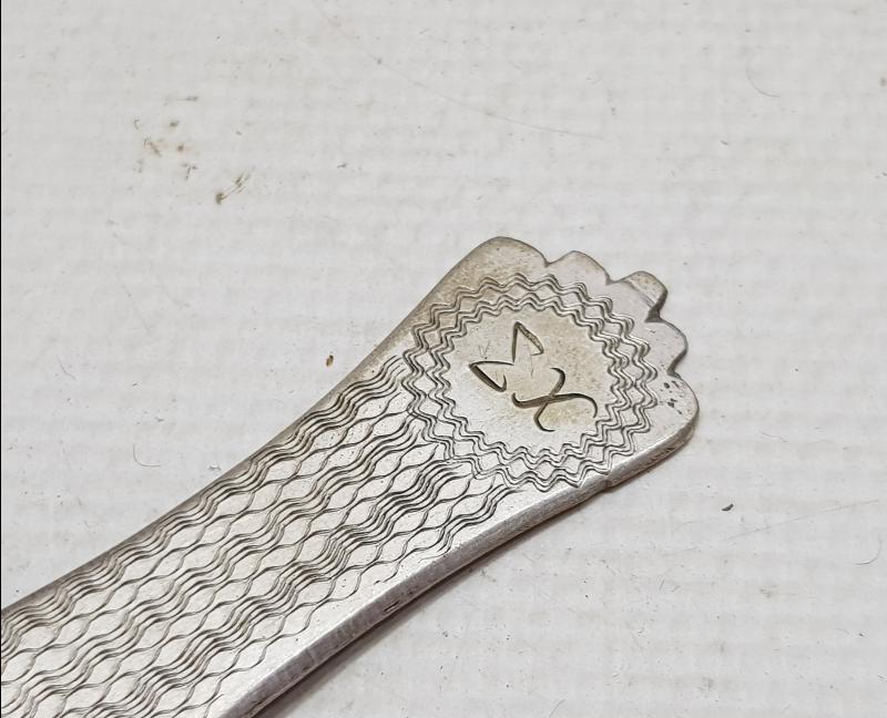 OSMANLI DÖNEMİ İZMİR İŞİ RUMCA YAZILI GÜMÜŞ TATLI KAŞIĞI