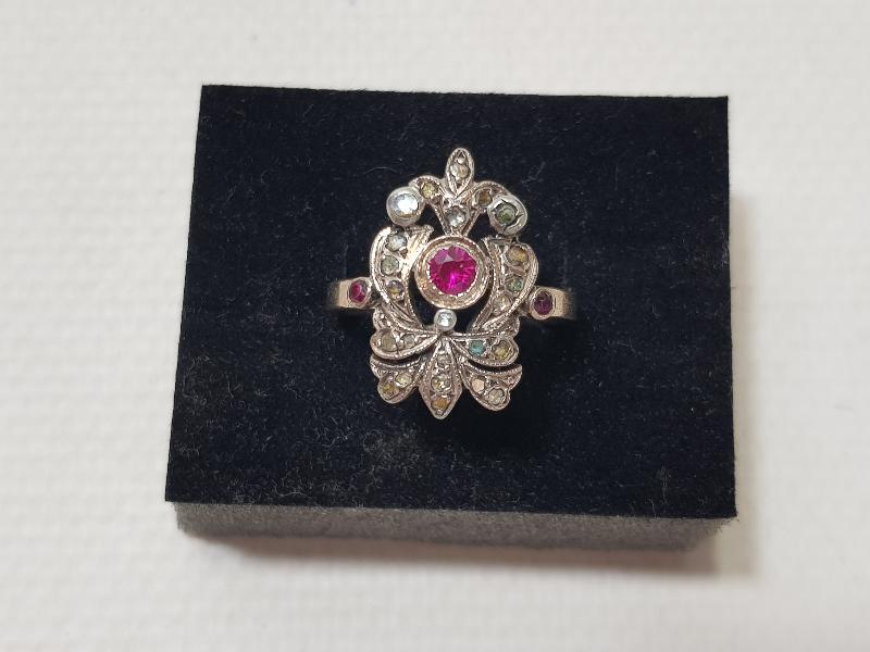 OSMANLI DÖNEMİ SARAY İŞİ YAKUT TAŞLI ELMAS YÜZÜK