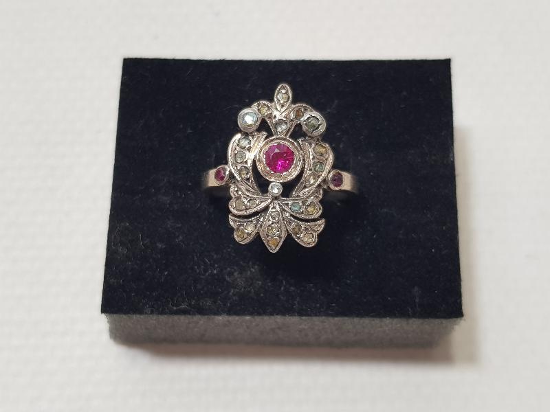 OSMANLI DÖNEMİ SARAY İŞİ YAKUT TAŞLI ELMAS YÜZÜK