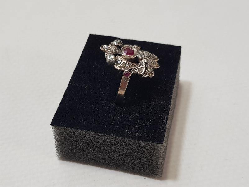 OSMANLI DÖNEMİ SARAY İŞİ YAKUT TAŞLI ELMAS YÜZÜK