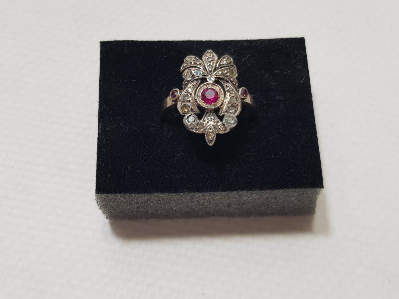 OSMANLI DÖNEMİ SARAY İŞİ YAKUT TAŞLI ELMAS YÜZÜK