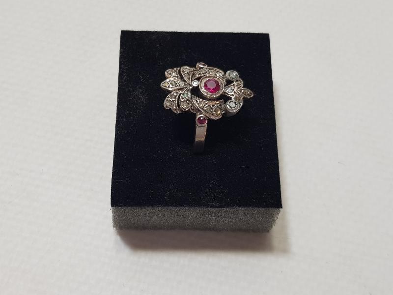 OSMANLI DÖNEMİ SARAY İŞİ YAKUT TAŞLI ELMAS YÜZÜK