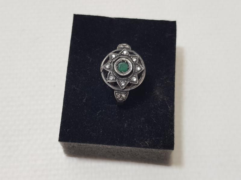 OSMANLI DÖNEMİ ZÜMRÜT TAŞLI ELMAS YÜZÜK