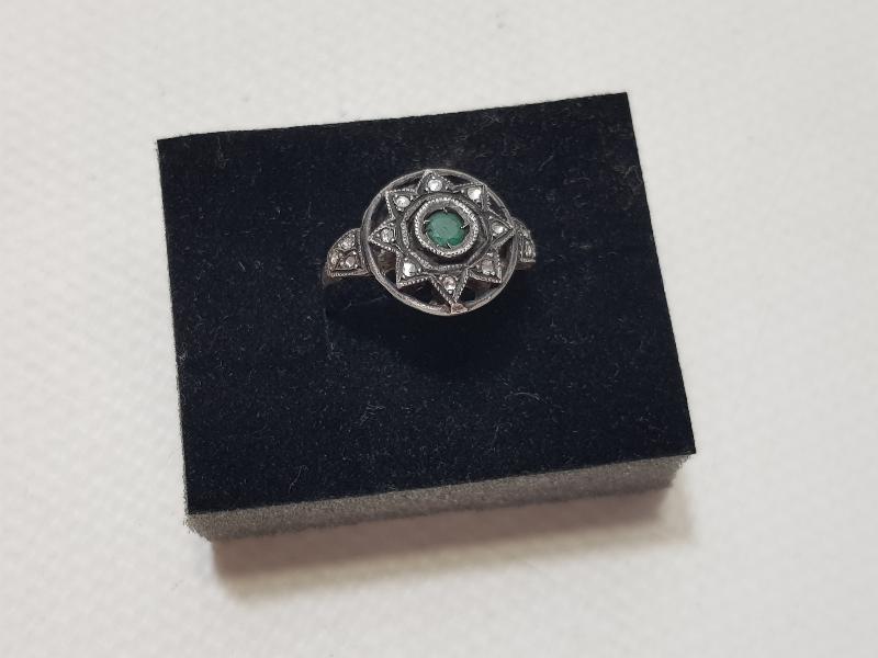 OSMANLI DÖNEMİ ZÜMRÜT TAŞLI ELMAS YÜZÜK