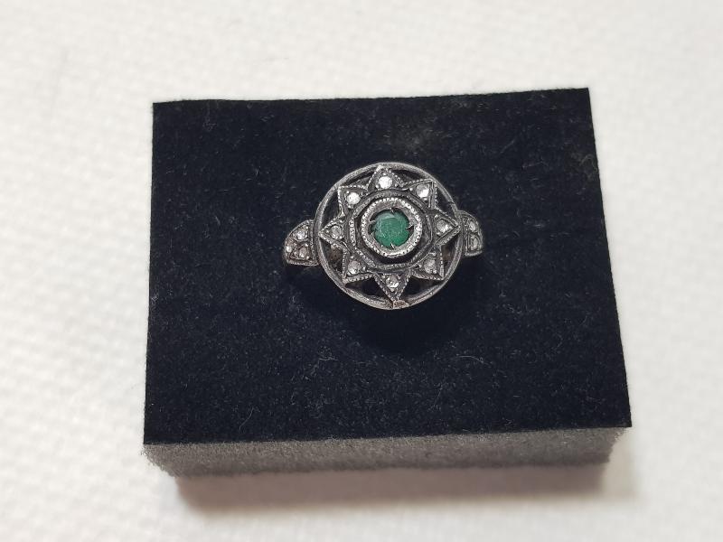 OSMANLI DÖNEMİ ZÜMRÜT TAŞLI ELMAS YÜZÜK