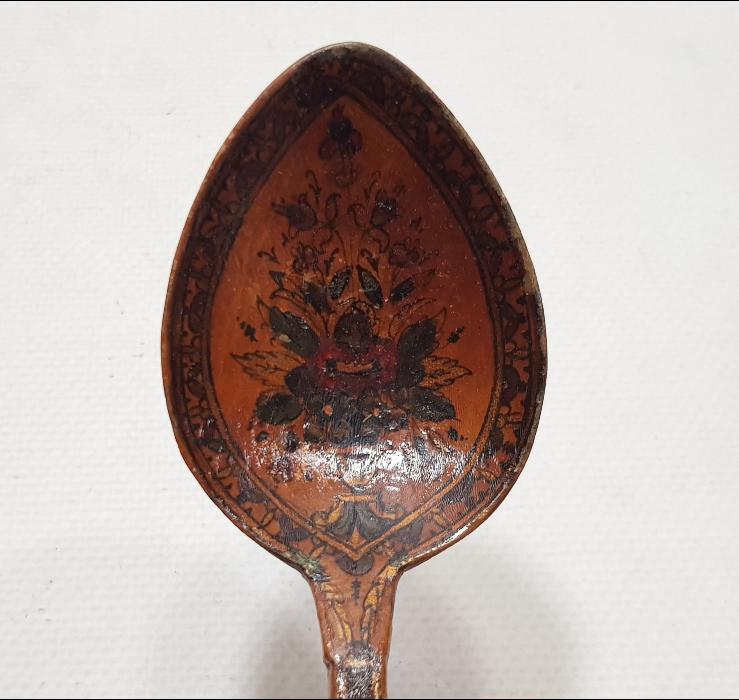 OSMANLICA BEYİT YAZILI AHŞAP KAŞIK