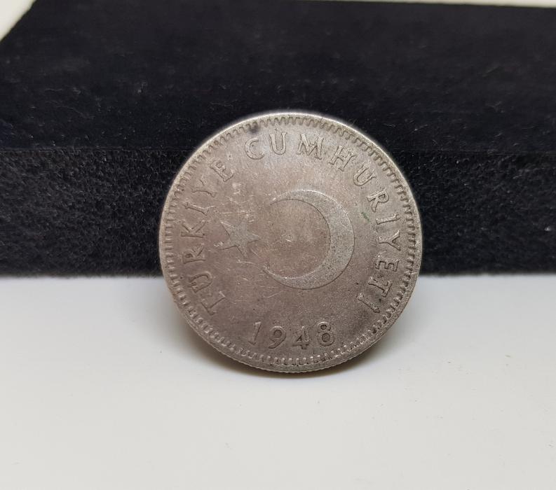 TÜRKİYE CUMHURİYETİ'NİN TEDAVÜLE VERİLMİŞ SON GÜMÜŞ PARASI 1948 TARİHLİ 1 LİRA