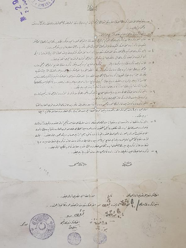 1. DÜNYA SAVAŞI DÖNEMİ SEFERBERLİK BELGESİ 