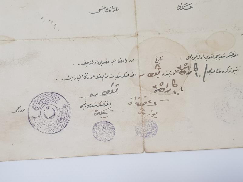 1. DÜNYA SAVAŞI DÖNEMİ SEFERBERLİK BELGESİ 