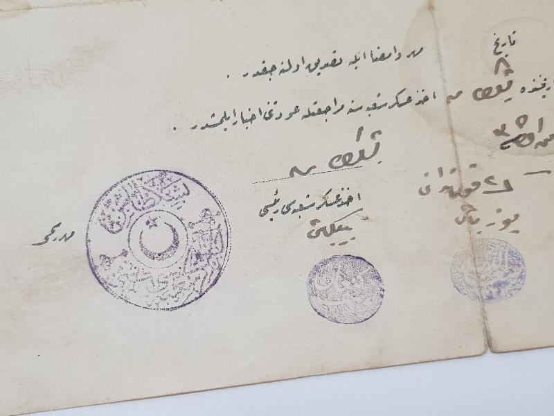 1. DÜNYA SAVAŞI DÖNEMİ SEFERBERLİK BELGESİ 