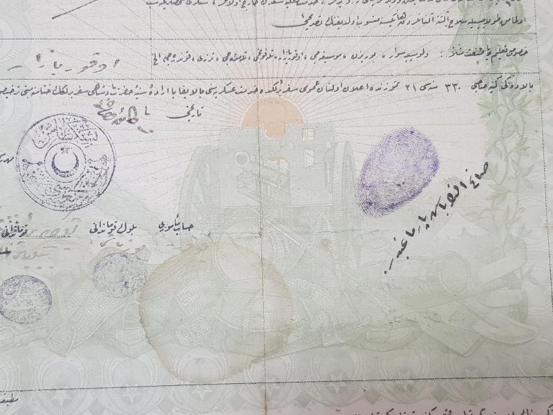 1. DÜNYA SAVAŞI DÖNEMİ SEFERBERLİK BELGESİ 