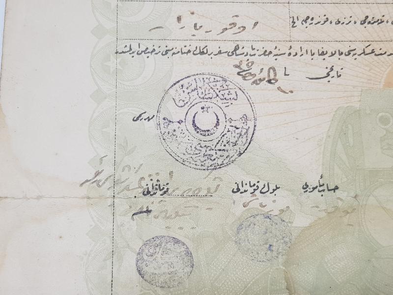 1. DÜNYA SAVAŞI DÖNEMİ SEFERBERLİK BELGESİ 