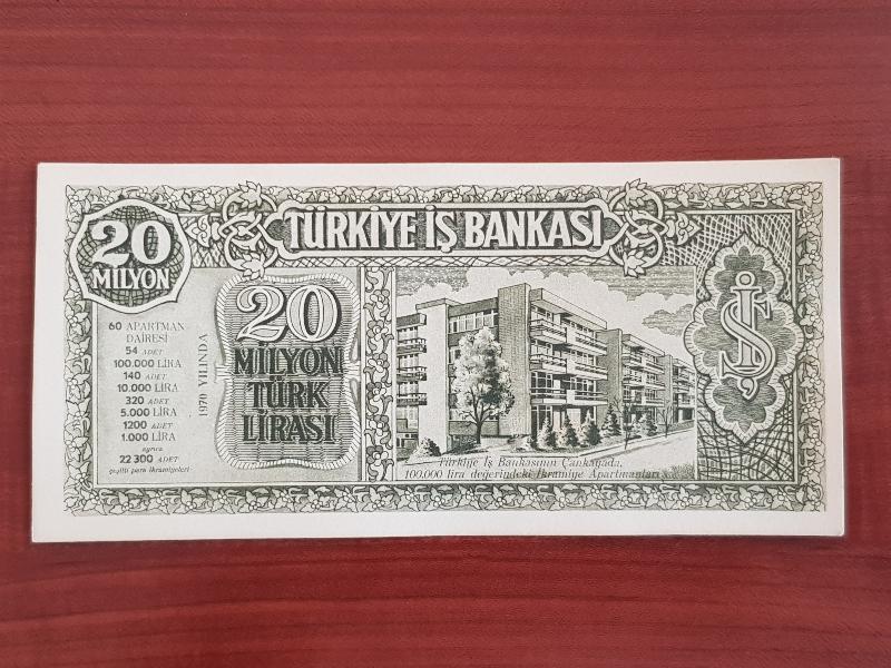 1970 TÜRKİYE İŞ BANKASI EŞYA PİYANGOSU PARA BENZERİ - NADİR