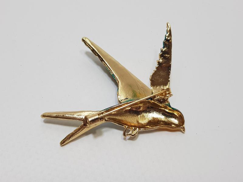 ANTİKA MİNELİ KIRLANGIÇ BROŞ