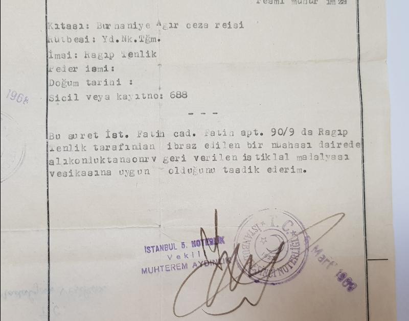 İSTİKLAL MADALYASI VESİKASI SURETİ