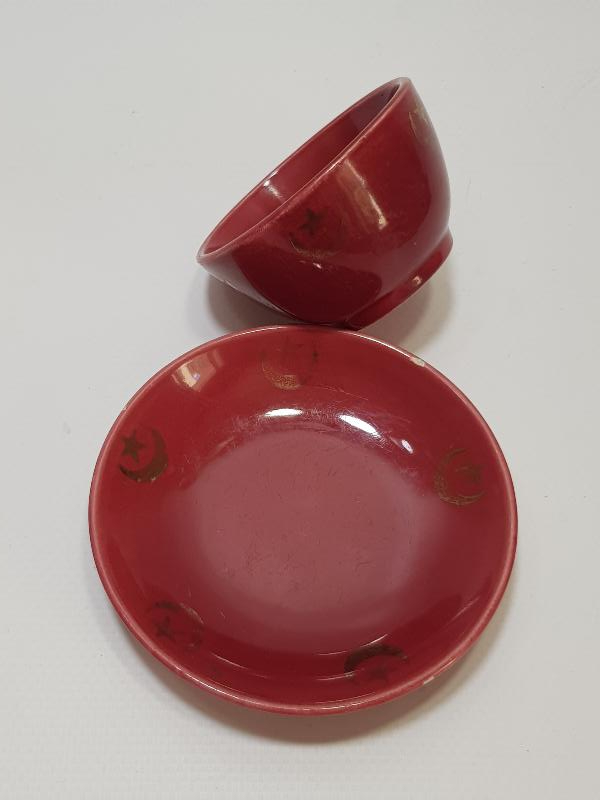 KAHVE KÜLTÜRÜ: OSMANLI DÖNEMİ ALTIN VARAK AY YILDIZLI PORSELEN KAHVE FİNCANI