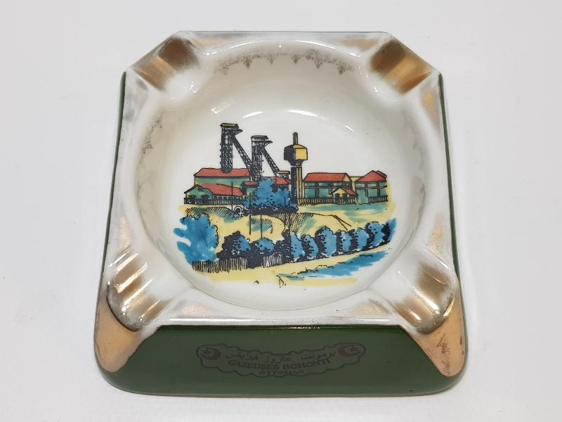 OSMANLICA BOMONTİ GAZOZ FABRİKASI YAZILI VE GÖRSELLİ KÜL TABLASI