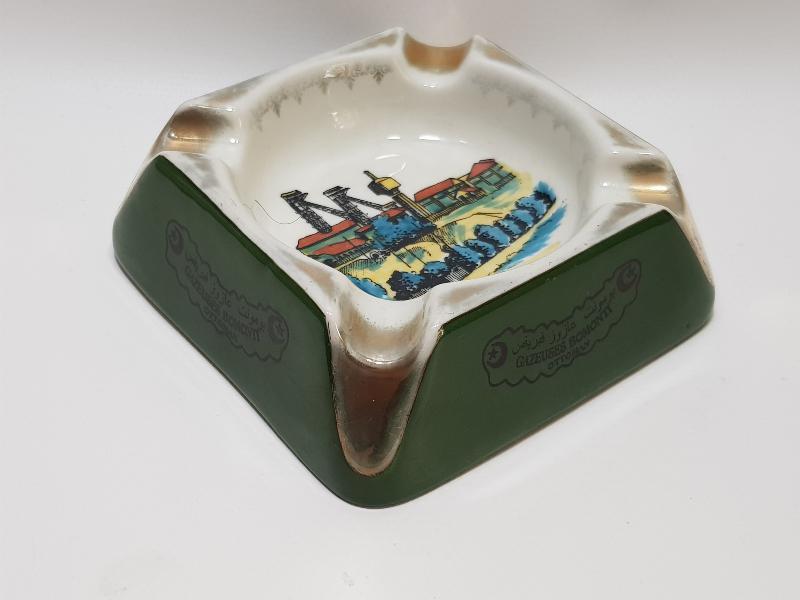 OSMANLICA BOMONTİ GAZOZ FABRİKASI YAZILI VE GÖRSELLİ KÜL TABLASI