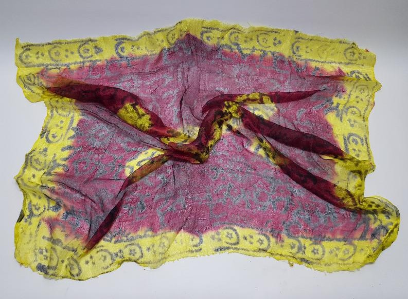 OSMANLI DÖNEMİ AY YILDIZLI İPEK BAŞ ÖRTÜSÜ - BÜRÜMCÜK